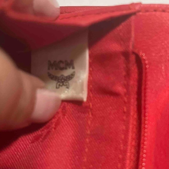FINAL PRICE MCM Red Leather Tri-Fold Wallet - Picture 9 of 13